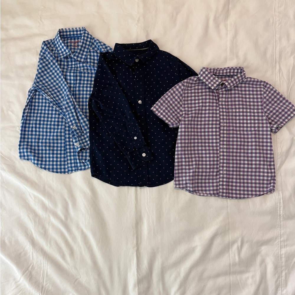 Cat & Jack Blue, Navy, and Purple Kids Button Down Shirts bundle